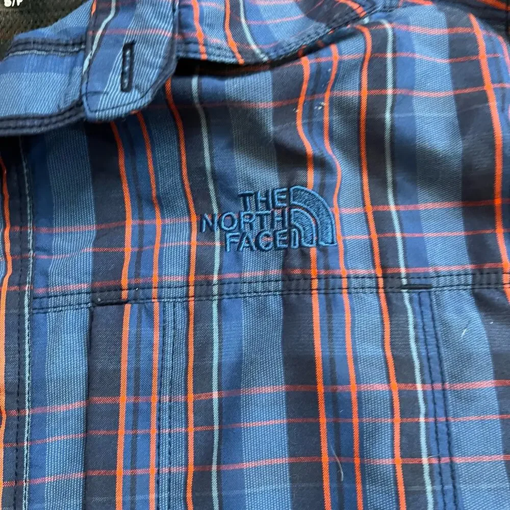 The North Face Shirt Mens Small Long Sleeve Plaid Button Performance Blue